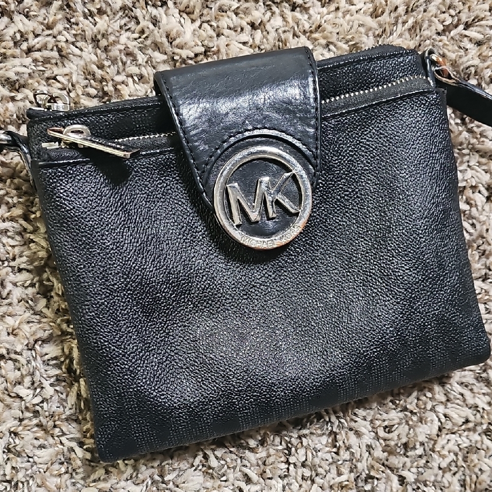 Michael Kors Black Leather Crossbody Bag